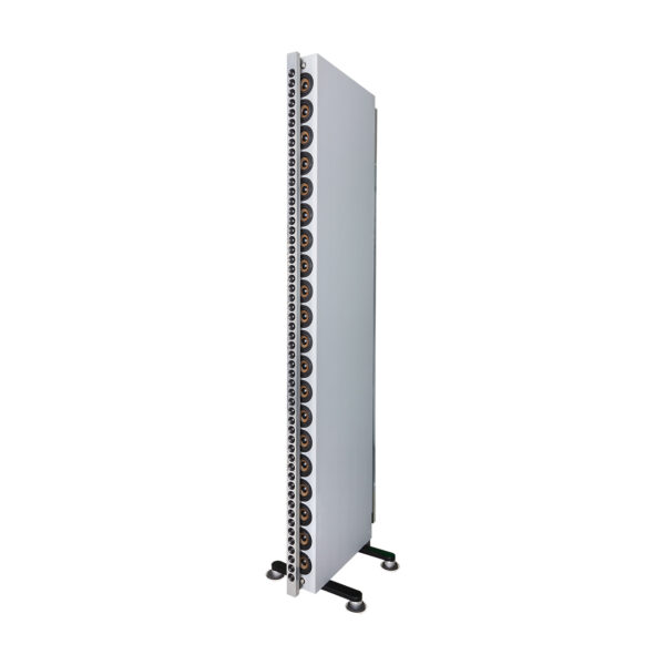 The Laufer Technik Grand Notes are seven feet tall but only five inches wide thus not as visually intimidating as one might expect.